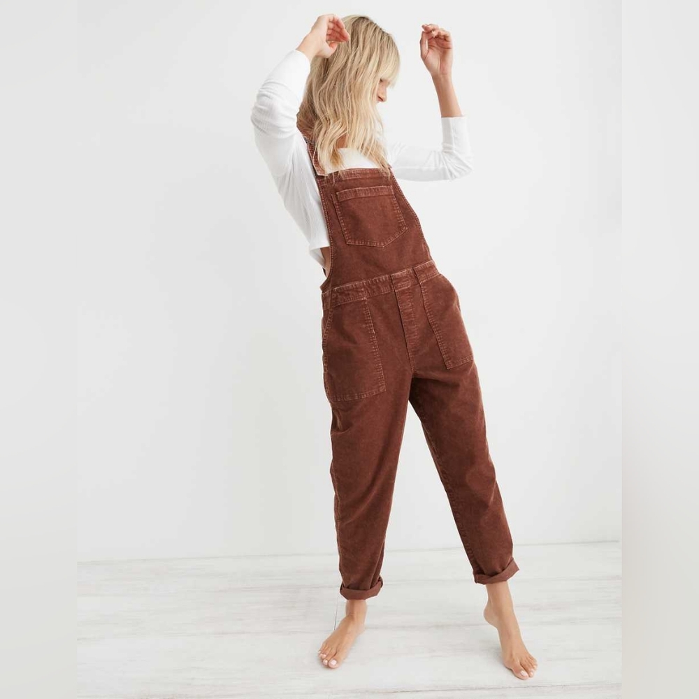 Aerie Werk and Play Brown Corduroy Overalls - Size L